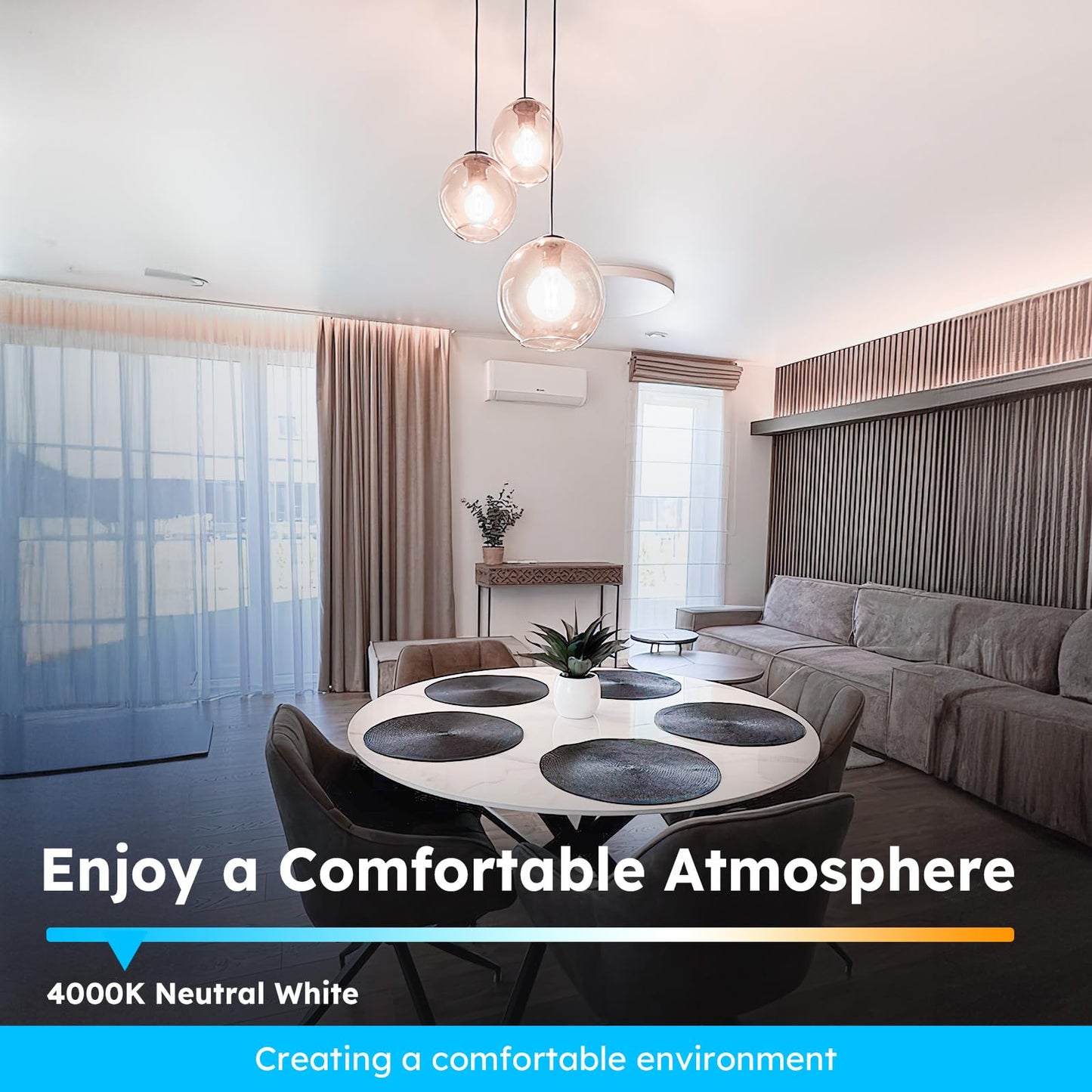 E12 Candelabra G16.5 Globe LED Bulb, 4W 400LM, 40W Equivalent Dimmable