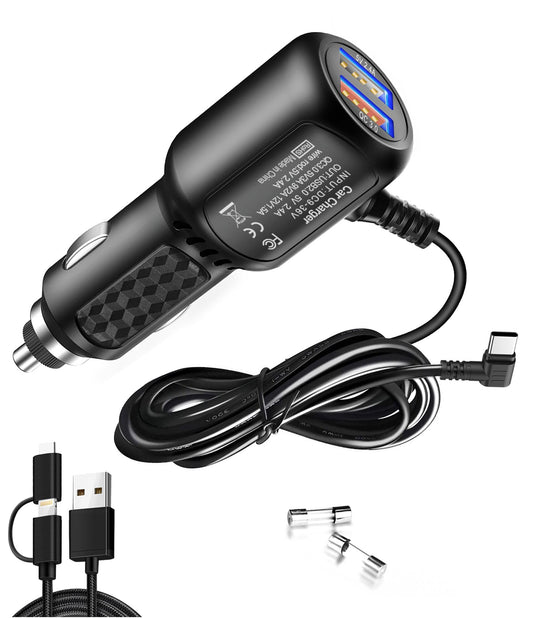 USB C Dash Cam Charger?Type C USB Car Charger?Dual Port USB Vehicle Fast Charging Cord Suitable for REDTIGER?Vantrue?VIOFO?WOLFBOX?