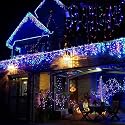 Lainin 11ft 96 LED Multi Color Linkable Fairy Curtain String Light with 8 Modes Functional Controller for Indoor/Outdoor/Patio/Wedding/Christmas Party
