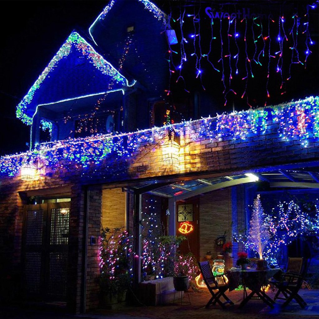Lainin 11ft 96 LED Multi Color Linkable Fairy Curtain String Light with 8 Modes Functional Controller for Indoor/Outdoor/Patio/Wedding/Christmas Party