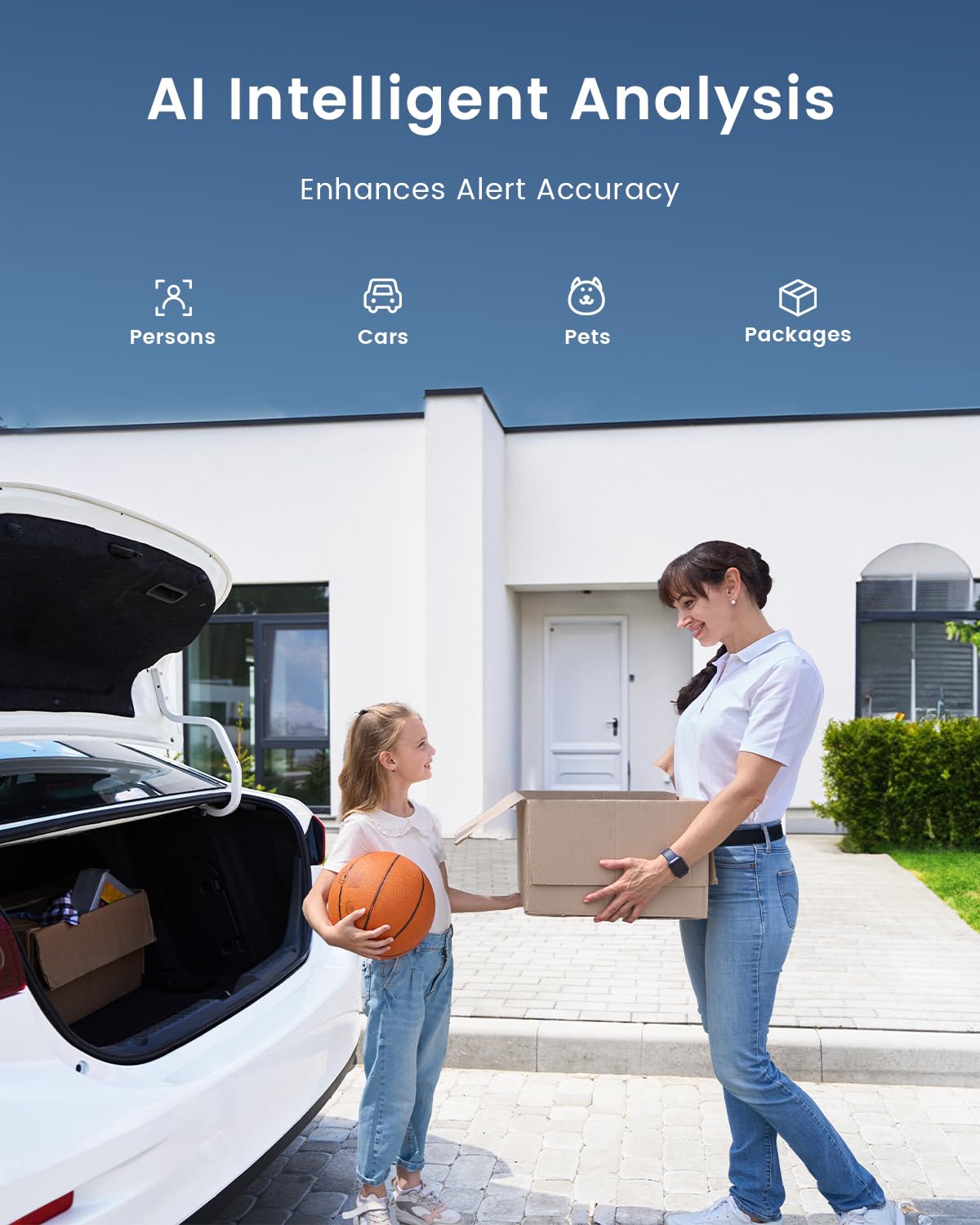 ieGeek Security Cameras Wireless Outdoor, Home Security Cameras Pan Rotating 180° Battery Powered WiFi Camera with 2K Color Night Vision, AI Motion