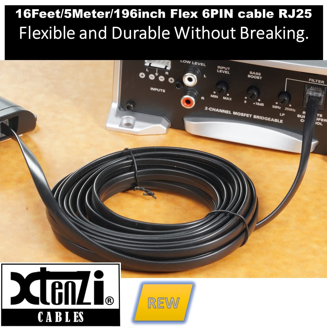 Xtenzi 6Pin Flex Cable XTFC Wire Accessory XT91672 for Amp Remote Bass Knob Compatible with JBL BassPro SL Micro Nano Amplifiers