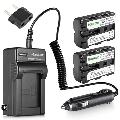 Kastar NP-FM500H Battery (2-Pack) and Charger Kit for Sony DSLR-A100 A200 A300 A350 A450 A500 A550 A560 A580 A700 A850 A900 Alpha SLT A57 A58 A65 A65V