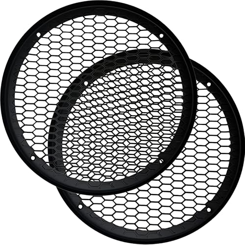 Bass Rockers 6.5" Metal Speaker Grill Cover Heavy-Duty Honeycomb Mesh Protective Grille Guard, Universal Fit for 6.5" Car Audio Door Speakers & Custom