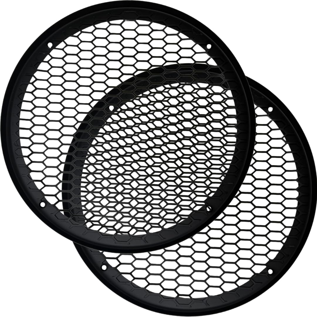 Bass Rockers 6.5" Metal Speaker Grill Cover Heavy-Duty Honeycomb Mesh Protective Grille Guard, Universal Fit for 6.5" Car Audio Door Speakers & Custom