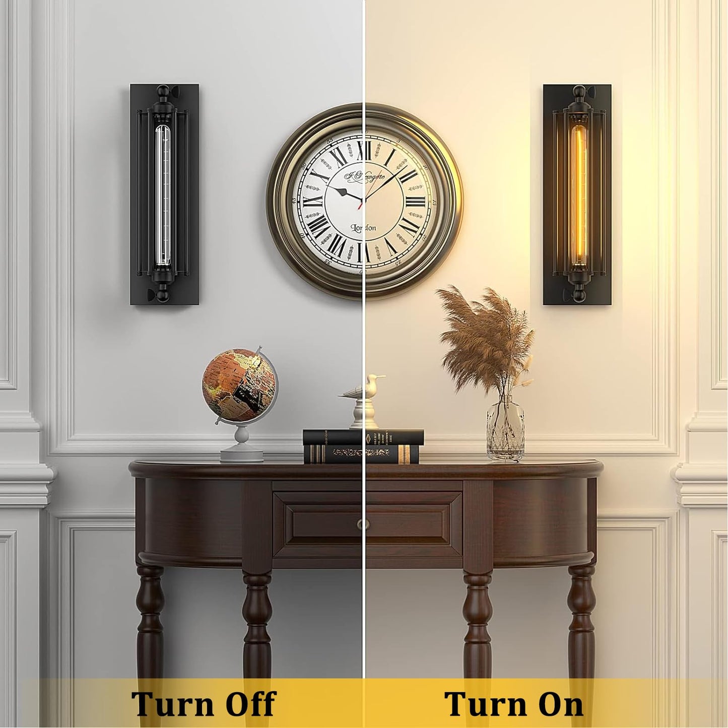 Licperron Sconces Wall Lighting, Industrial Black Wall Sconces Antique Wall Light Fixtures for Bedside, Bar, Restaurant, Hallway, Indoor&Outdoor