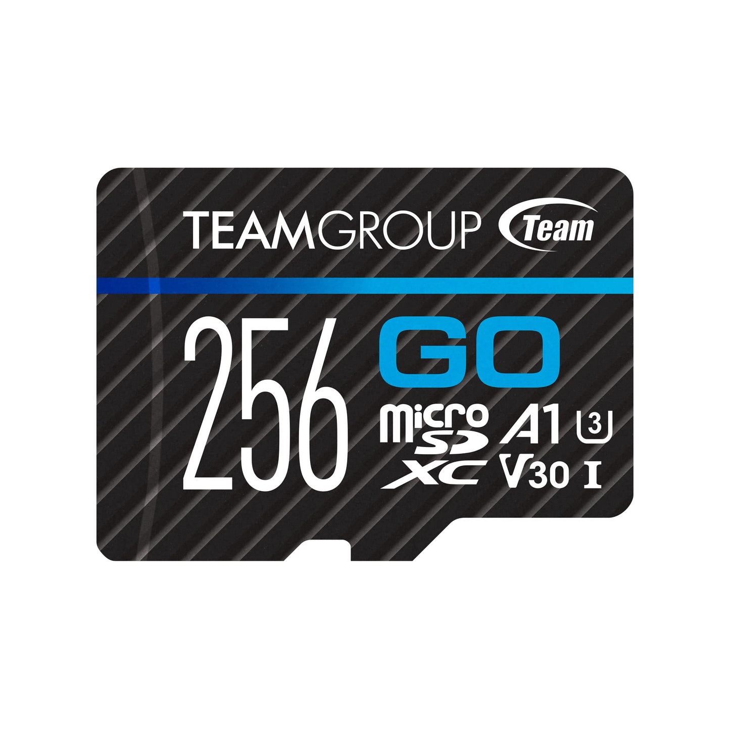 TEAMGROUP GO Card 256GB MicroSDXC UHS-I U3 V30 4K for Action Cameras & Drone High Speed Flash Memory Card with Adapter for Outdoor Sports&Vlog, 4K