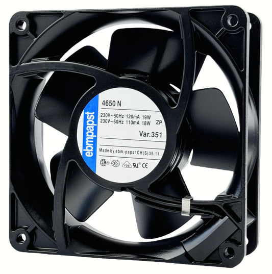 for ebmpapst Cooling Fan 4650N, All Metal High Temperature Resistant Axial Cooling Fan 2-Pin 120x120x38mm AC 230V 50/60Hz 0.12A