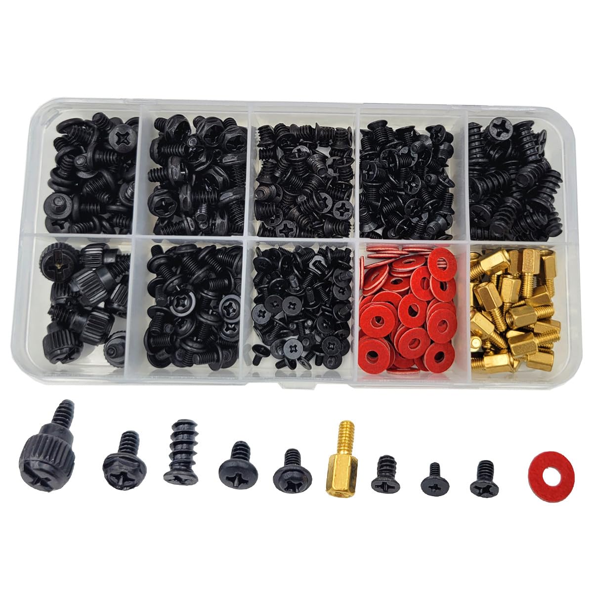 418Pieces Computer Screws Assortment Set Standoffs Screws for Motherboard, HDD,SSD,Cooling Fan,ATX Case,Chassis,Laptop Case Repair