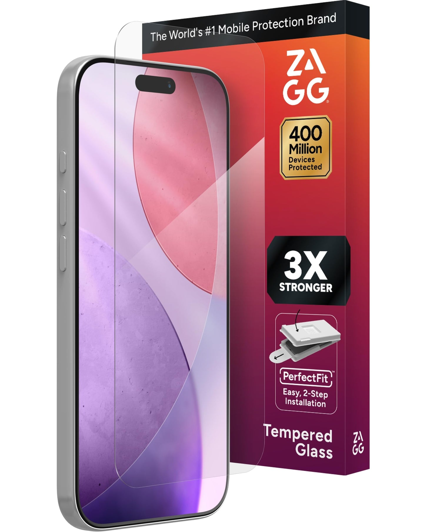 ZAGG Glass+ Screen Protector for iPhone 17 Pro - 3X Stronger, Impact & Shatter Protection, Scratch & Smudge-Resistant iPhone Tempered Glass