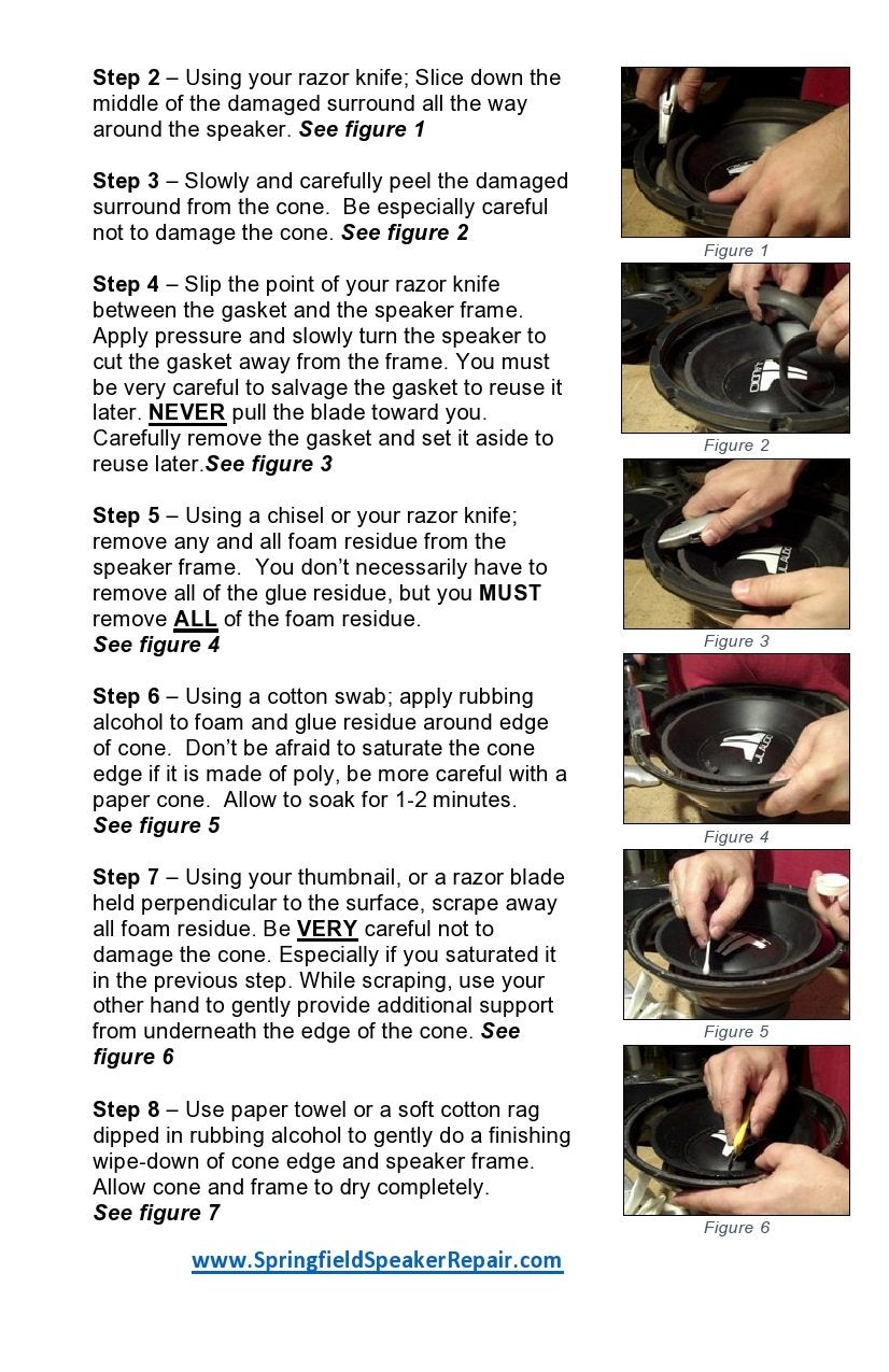 Kenwood 10" Speaker Foam Surround Edge Repair Kit - 2 Speaker Kit - Compatible with Kenwood JL-767, JL-830, KFC-W210, KFC-HQW250, KFC-WF252, KSC-9901