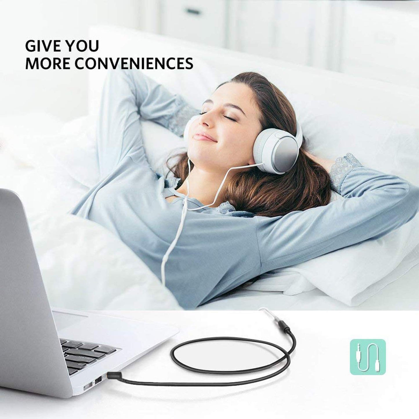 Headphones Extension Cable Cord Line 3.5mm Audio Splitter Wire,3.5mm Male to Female Replacement Stereo Audio Cable Aux Extension Cords Compatible…