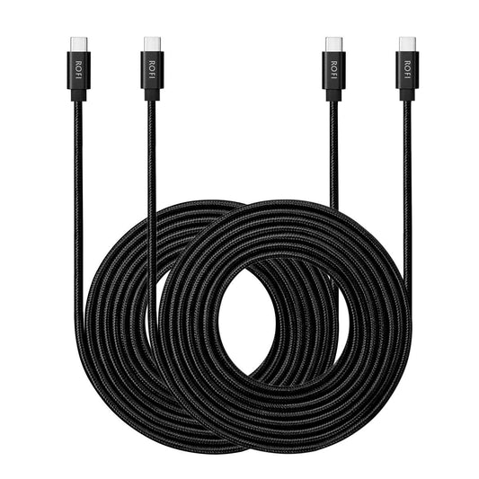 RoFI USB C to USB C Cable, [2Pack 2FT] 60W Power Delivery Fast Charge Type C Cord Compatible with MacBook Pro/iPad Pro/Galaxy S20/Microsoft