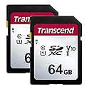 Transcend 64GB Secure Digital SDXC UHS-I Memory Card, Compatible with Canon PowerShot ELPH 135 Digital Camera - Class 10, U1, 100MB/s, 300 Series