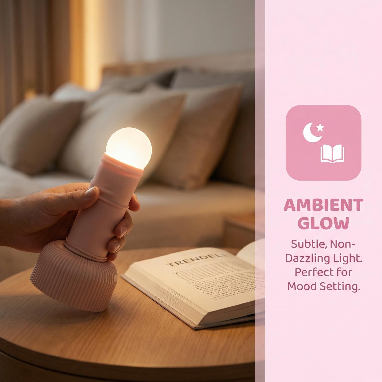 SMOOTHWIND Funny Night Light, Adult Gag Gift, Rechargeable Creative Column LED Lamp, Bedside Lamp for Bedroom, Weird Nightlight, Prank Decoration