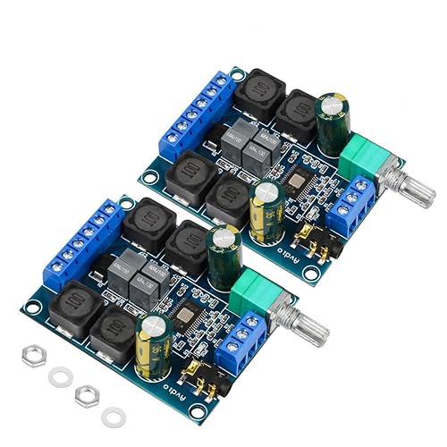 2Pcs Digital Amplifier Board,TPA3116D2 Dual Channel Audio Stereo AMP High Power Digital Subwoofer Power Amplifier Board 2x50W 5V 12V 24V for Store