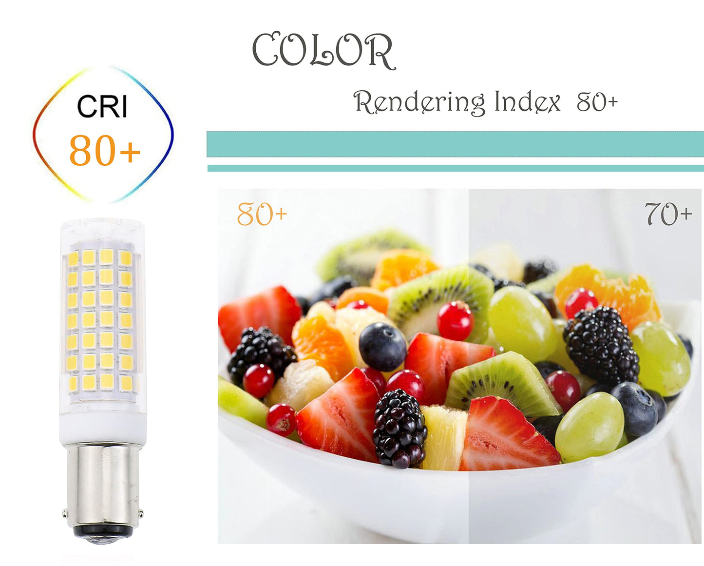 Lamsky Ba15d led Light Bulb 7.5W,B15 Double Contact Bayonet Base,120V Warm White 3000K,75W 80W JD Type T3/T4 Halogen Bulb Replacement Bulb,Not