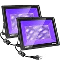 Gopretty 400W LED Black Flood Lights 2 Pack, Blacklight with Plug, Outdoor Black Lights for Glow Party, Neon Glow, Halloween, Body Painting