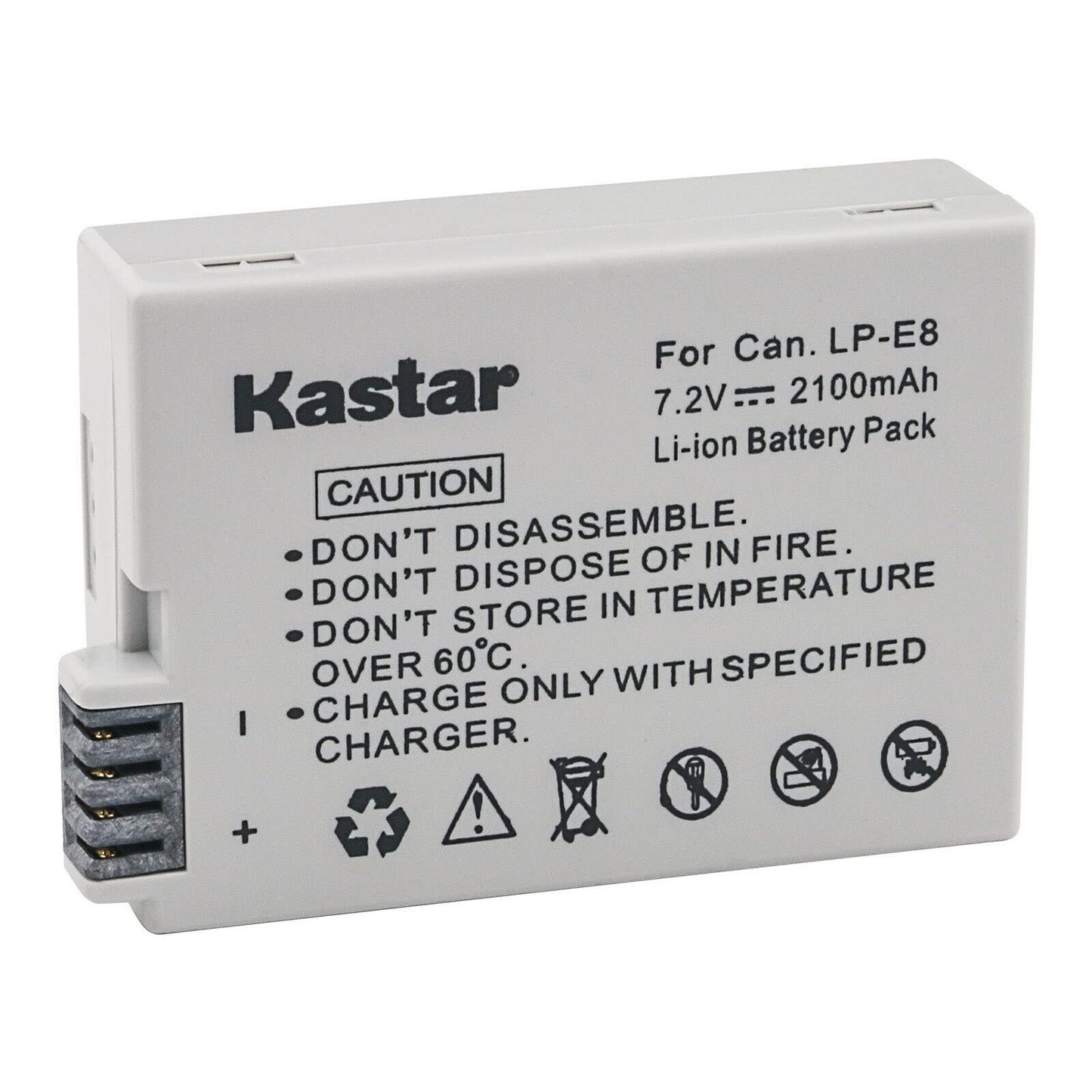 Kastar LPE8 Battery (1-Pack) Compatible with Canon LP-E8, LC-E8E, BG-E8 and Canon EOS 550D, EOS 600D, EOS 700D, EOS Rebel T2i, EOS Rebel T3i, EOS