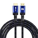 Ritz Gear 4K HDMI 2.0 Cable 8 ft. [5 Pack] 18 Gbps Ultra High Speed Braided Nylon Cord & Gold Connectors - 4K@60Hz/UHD/3D/2160p/1080p/ARC & Ethernet.