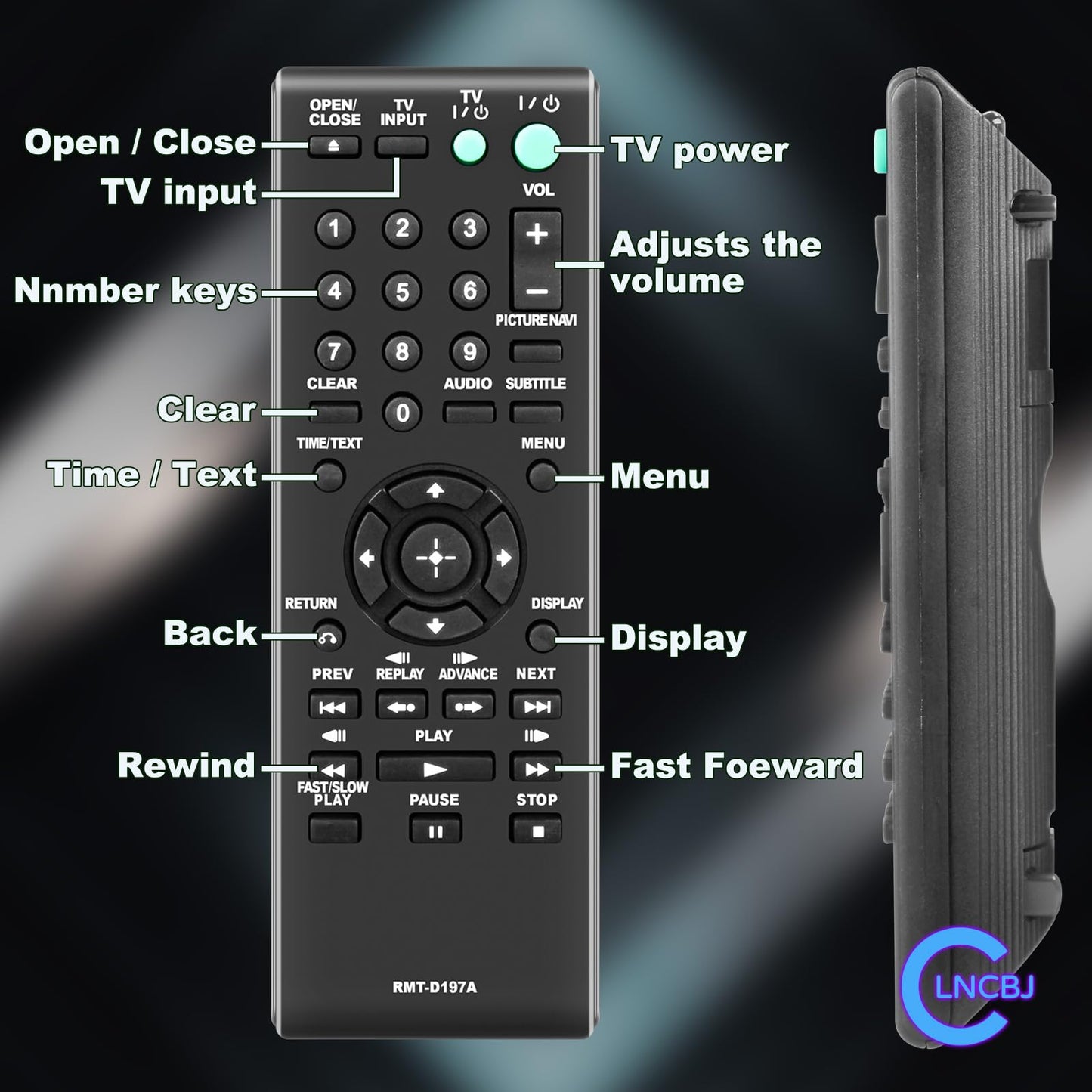 New Remote Control RMT-D197A Compatible with Sony DVD DVP-SR400HP DVP-SR500HP DVP-SR200P DVP-PR50P