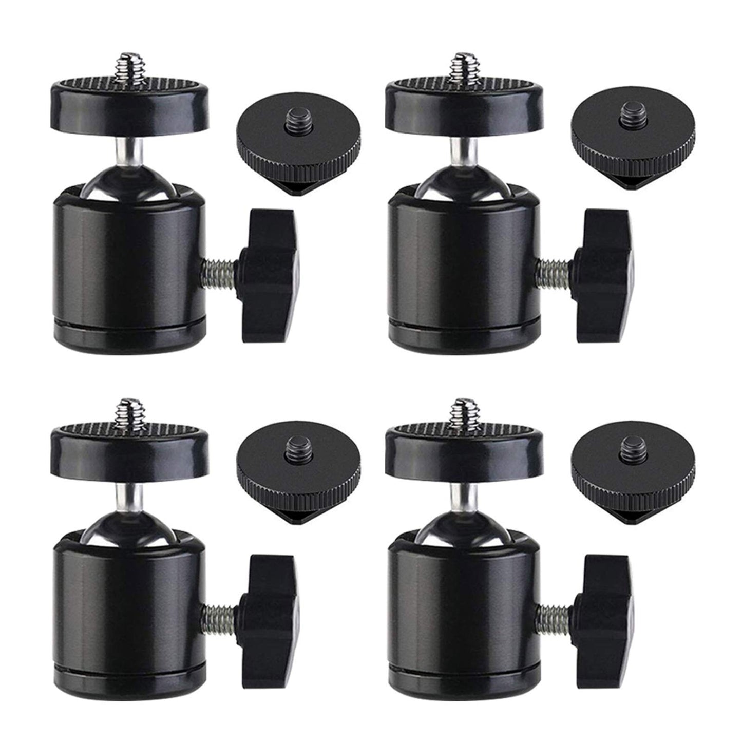 SLOW DOLPHIN Hot Shoe Mount Adapter 360 Degree Swivel Mini Ball Head 1/4 Tripod Screw for Cameras, Camcorders, Smart Phone, LED Video Light