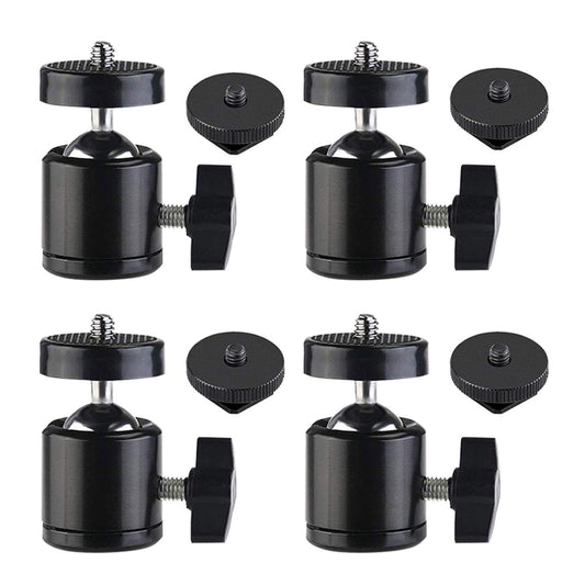 SLOW DOLPHIN Hot Shoe Mount Adapter 360 Degree Swivel Mini Ball Head 1/4 Tripod Screw for Cameras, Camcorders, Smart Phone, LED Video Light
