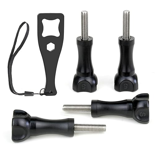 SOONSUN Thumbscrew Set 4pcs Long Thumb Screw Bolts and Wrench for GoPro Hero 13, 12, 11, 10, 9, 8, 7, 6, 5, 4, 3, Session, Max, Fusion, SJCAM, AKASO