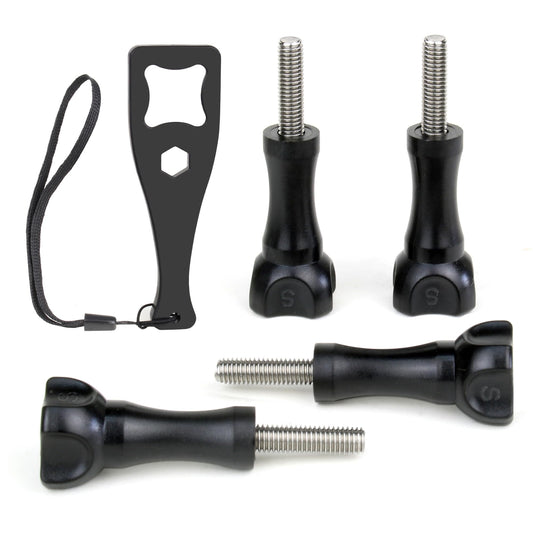 SOONSUN Thumbscrew Set 4pcs Long Thumb Screw Bolts and Wrench for GoPro Hero 13, 12, 11, 10, 9, 8, 7, 6, 5, 4, 3, Session, Max, Fusion, SJCAM, AKASO