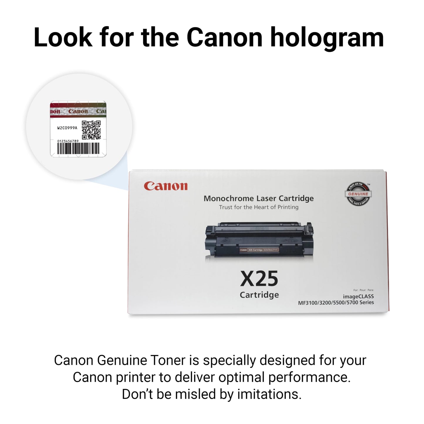 Canon Genuine X25 Black Toner Cartridge Compatible with MF3110, MF3111, MF3240, MF5500 Series, MF5700 Series