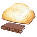 XIUDI 8 Colors Small Folding Book Lamp,Wooden Book Lights,Upgraded Version Portable Desk Light,Novelty LED Paper Lantern with USB Rechargeable Night