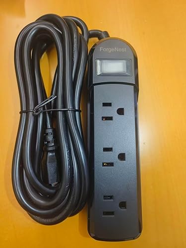 ForgeNest Outdoor Power Strip with 3AC Outlets, IPX6 Waterproof Surge Protector, Safety Lock Design and ETL-Certified Cables, 6FT Extension Cord