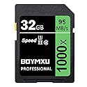BOYMXU Professional 1000x Class 10 U3 Memory Card - 32GB, Compatible with Computers, Cameras & Camcorders, Up to 95MB/s Read Speed, Green/Black