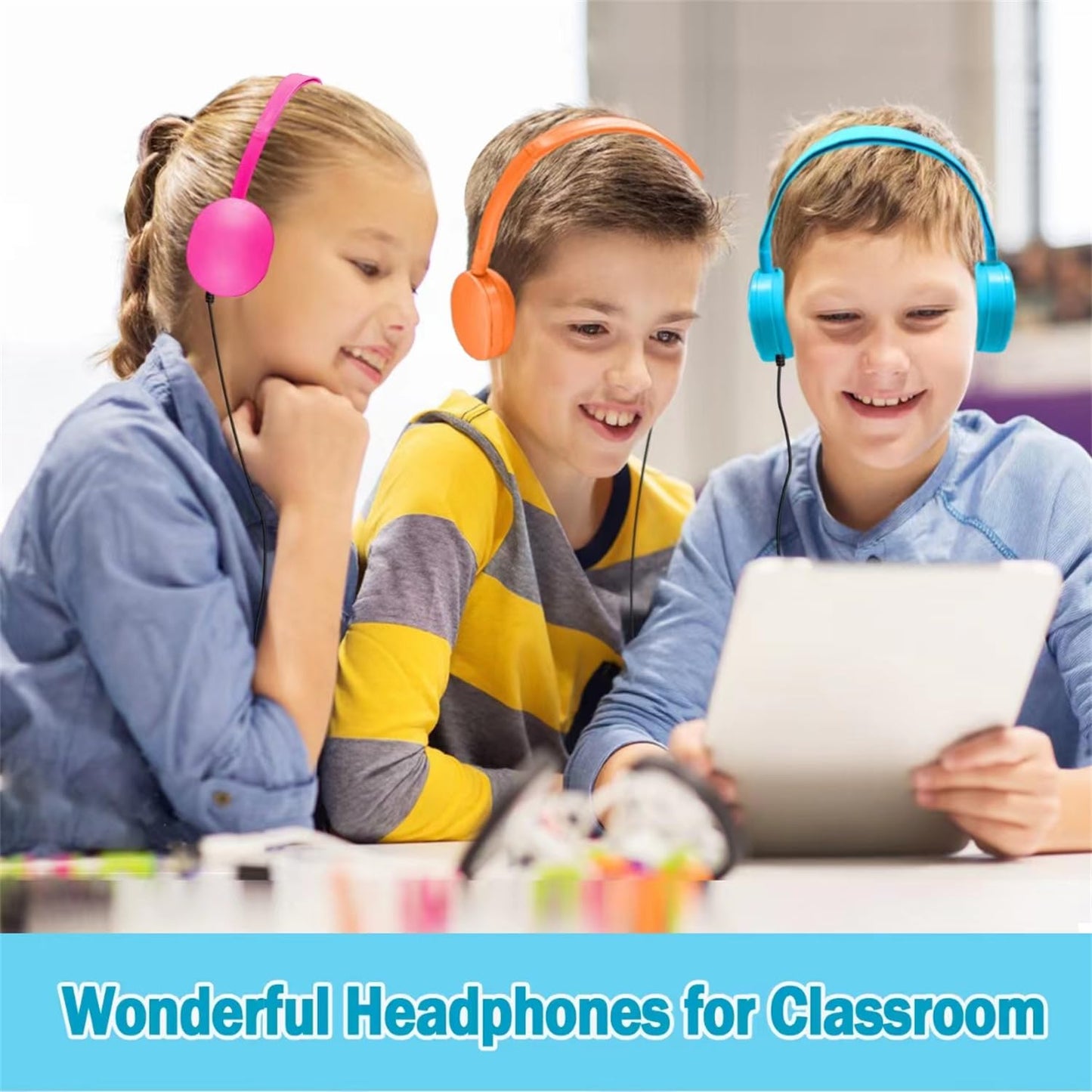 XOSDA 25 Pack Bulk Headphones Classroom for School Kids Students Teen Boys Girls Children Baby Toddler and Adult (Multi Colored)