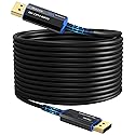 8K Long DP Fiber Optic Cable 165Feet/50m, 8K@60Hz, 4K@144Hz, 32.4Gbps Displayport 1.4 Cable, Gold Plated Connector, Slim and Flexible Cord, Support