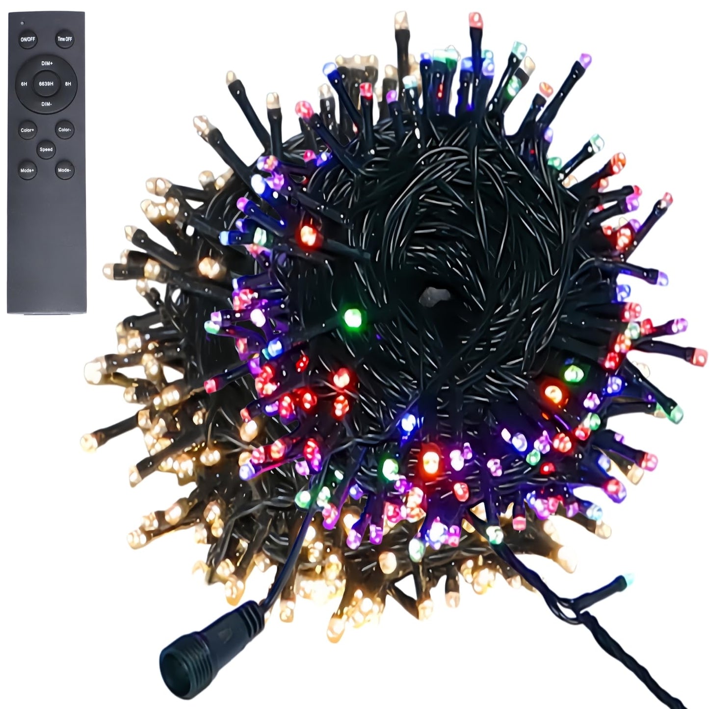 JinBest 200 LED Color Changing String Lights 66ft, Remote, ETL, Waterproof