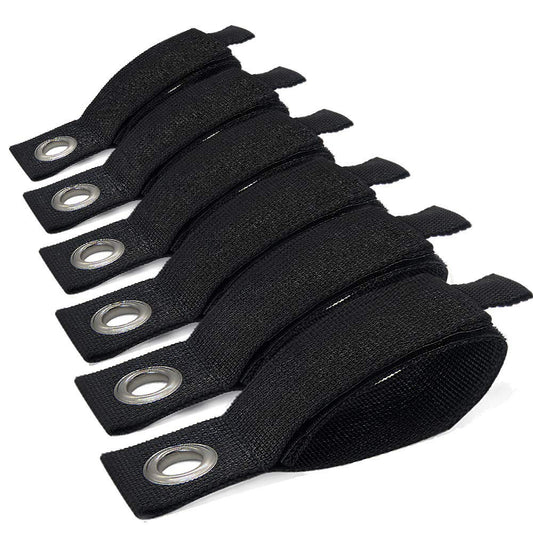 6 PCS Extension Cord Holder, Extension Cord Strap, Cable Organizer Straps for Cords Hoses, Heavy Duty Cord Wrap Keeper with Grommet for Hanging