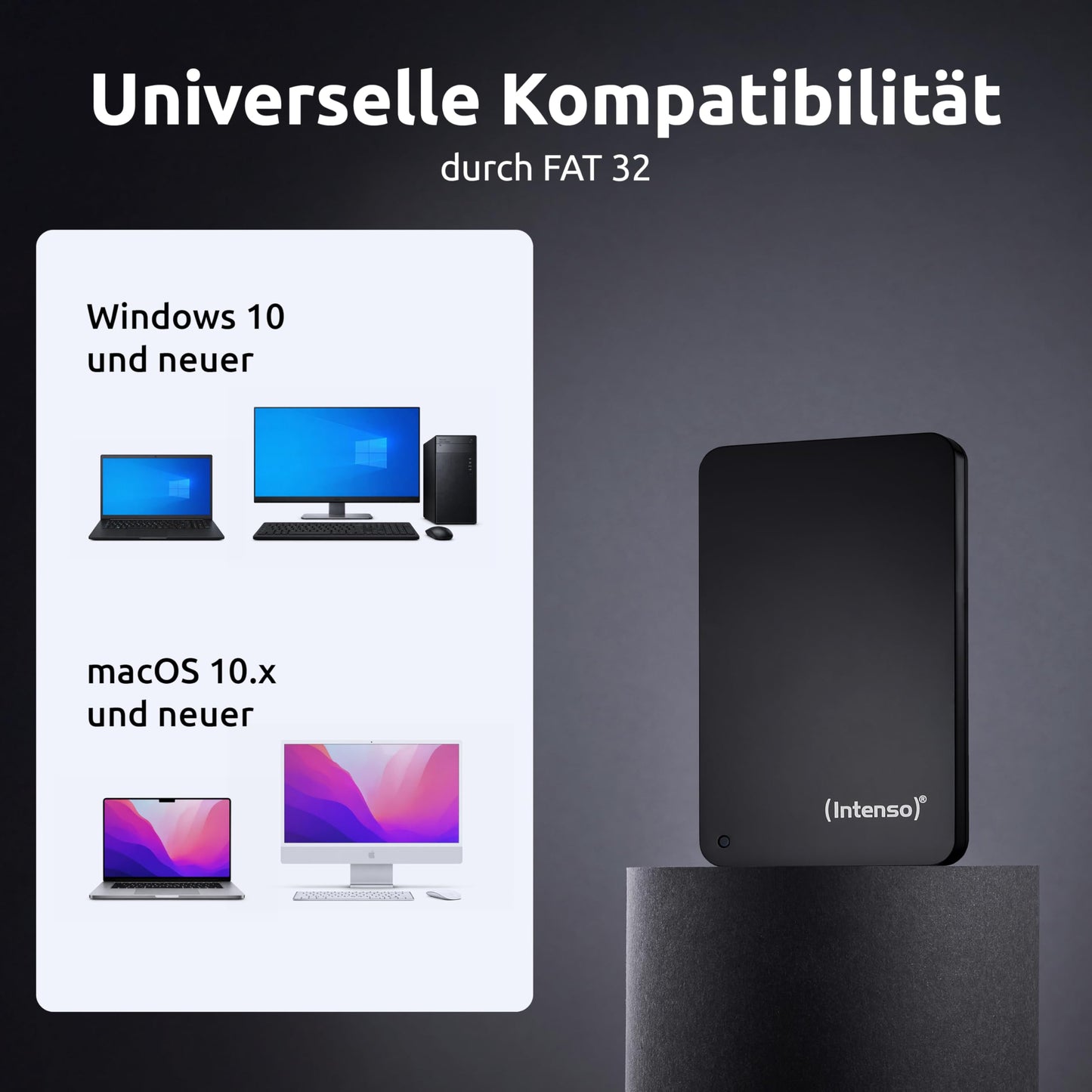1TB Intenso USB3.0 Memory Case 2.5-inch Slim Portable Hard Drive