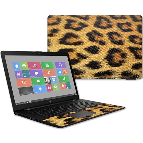 MightySkins Carbon Fiber Skin for HP 17T Laptop 17.3" (2017) - Cheetah | Protective, Durable Textured Carbon Fiber Finish | Easy to Apply, Remove…