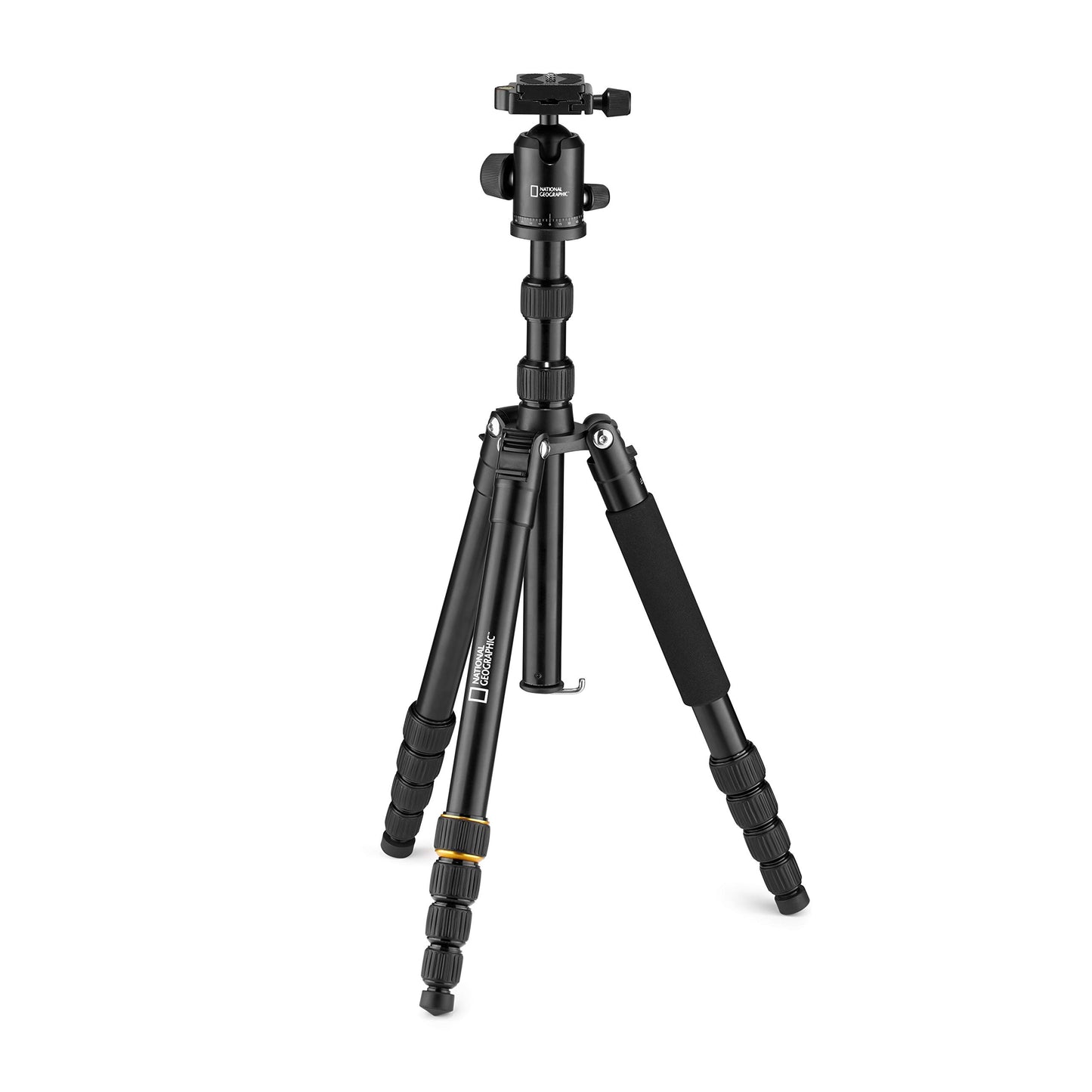 NATIONAL GEOGRAPHIC Travel Photo Tripod Kit with Monopod, Aluminium, 5-Section Legs, Twist Locks, Load up 8kg, Carrying Bag, Ball Head, Quick Release