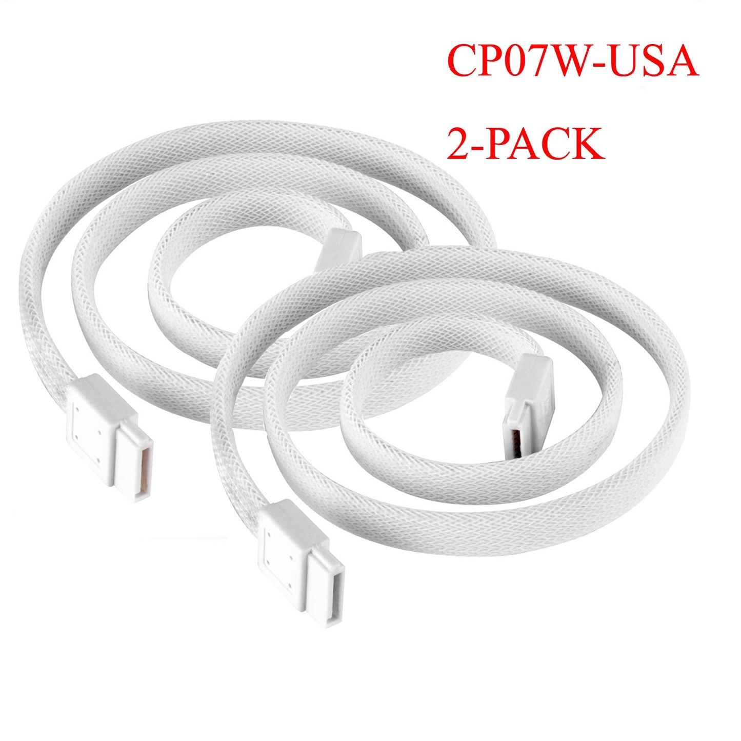 SilverStone Technology CP07W SATA 3 Sleeved White Cable with EMI Guard for 6Gb/s 2-Pack
