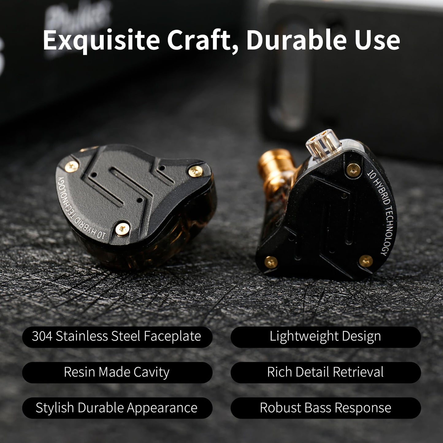 KZ ZS10 Pro in Ear Monitor, IEM Earbuds Headphone, Gaming Earbuds with 4BA and 1DD Drivers, KZ HiFi IEM Earphone Upgraded ZS10 with Detachable 0.75mm