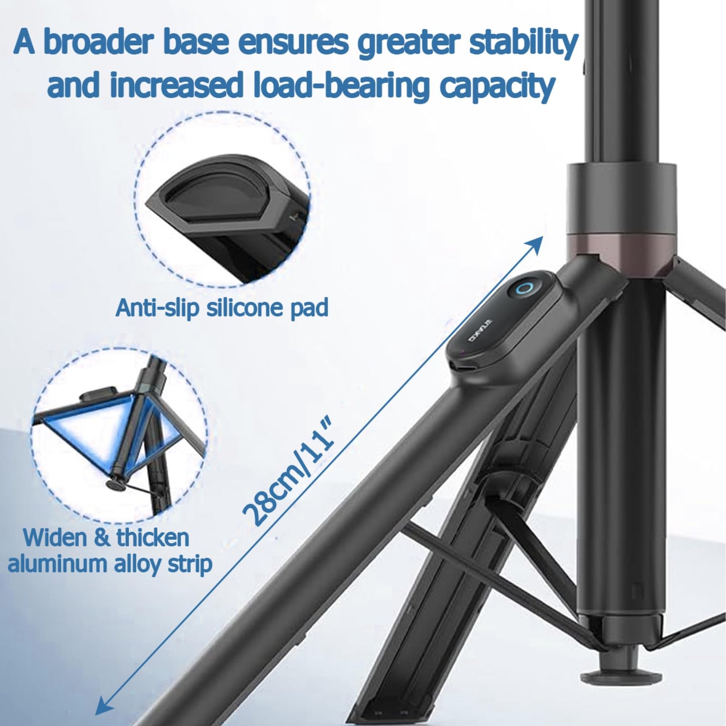 ORMOS Selfie Stick Tripod, 67 Inch Extendable, Aluminum Alloy & Silicone, Compatible with All Cell Phones, Auto Open Tripod Stand with Remote