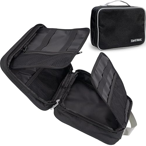 Cable Organizer Bag - Travel Cord Organizer Bag with Unique Flat Open Design - Foldable Electronic Organizer Travel Case for Cords, Chargers, Adapters
