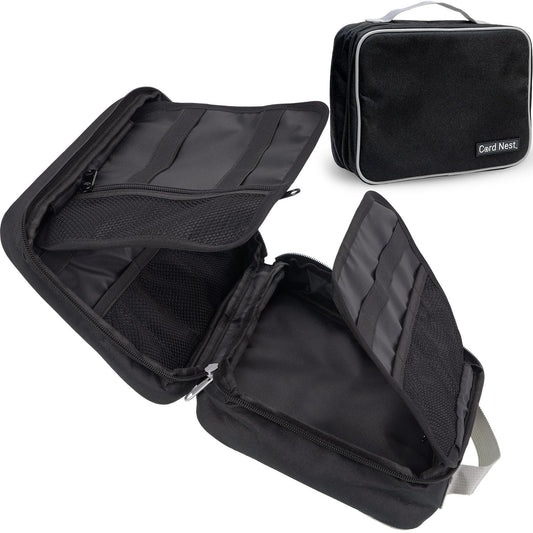 Cable Organizer Bag - Travel Cord Organizer Bag with Unique Flat Open Design - Foldable Electronic Organizer Travel Case for Cords, Chargers, Adapters