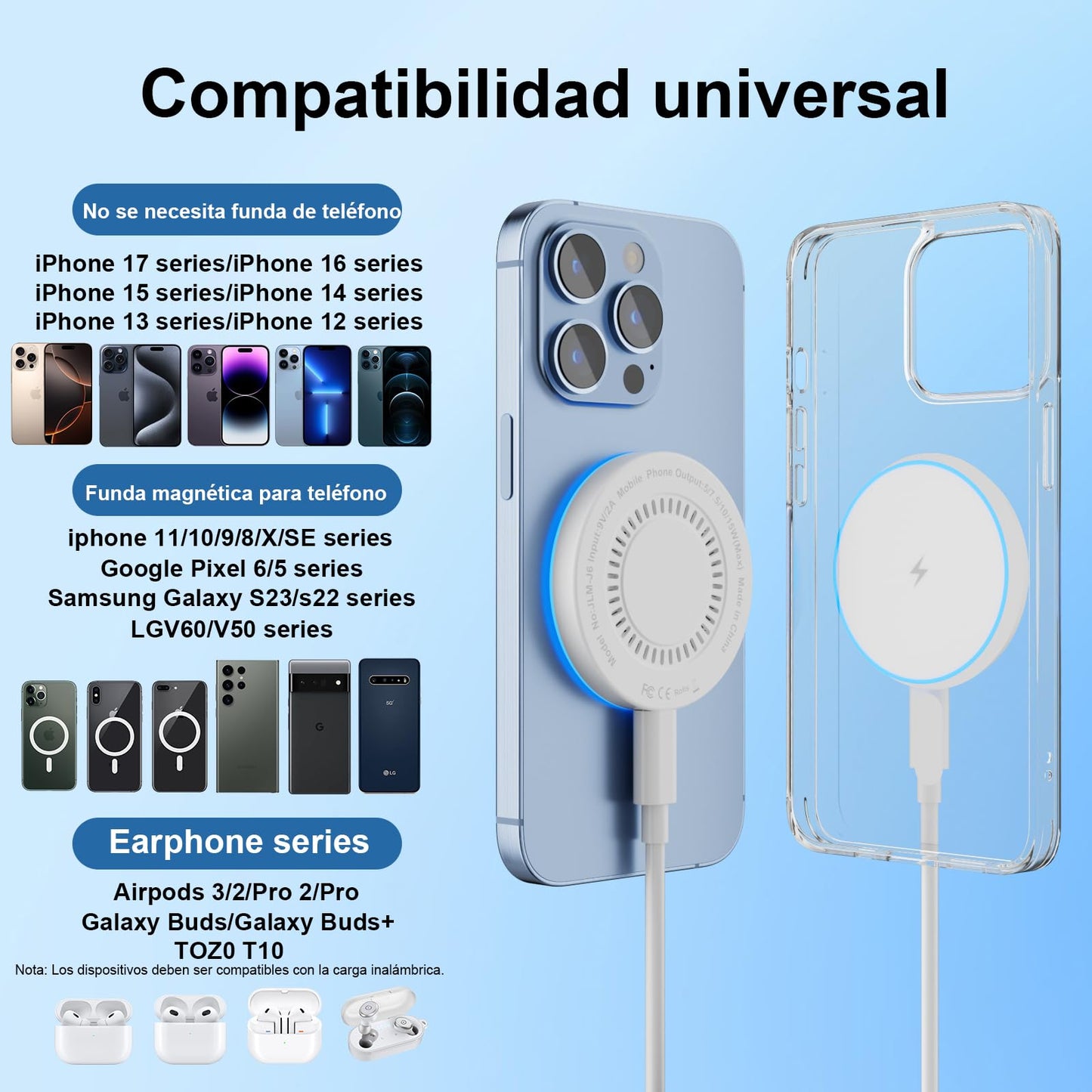 Mag-Safe Charger 2 Pack 15W Magnetic Wireless Charger Fast Charging Pad Compatible with iPhone 17/16/15/14/13/12 Series & AirPods 3/2/Pro Magnetic