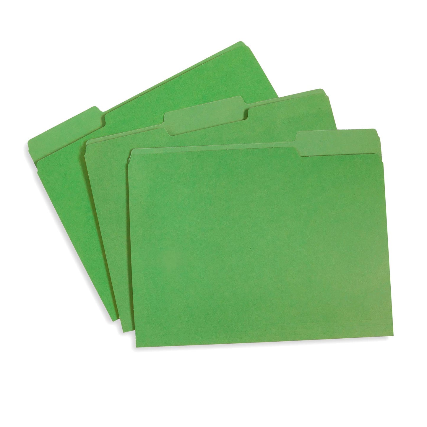 Blue Summit Supplies 100 File Folders, Letter Size, 1/3 Cut Tab, Green