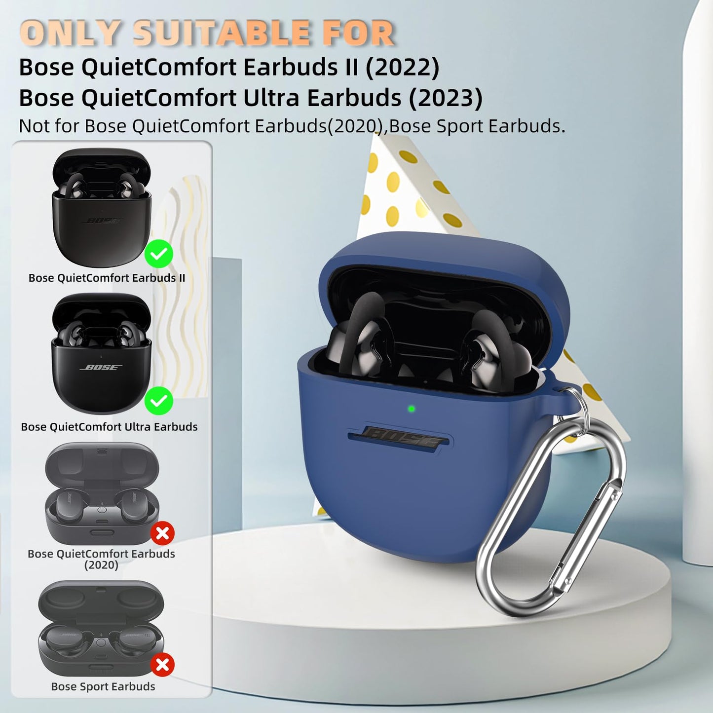 Case for Bose QuietComfort Earbuds II(2022)& New Bose QuietComfort Ultra Case (2023), WOFRO Silicone Protective Skin Cover for New Bose QuietComfort