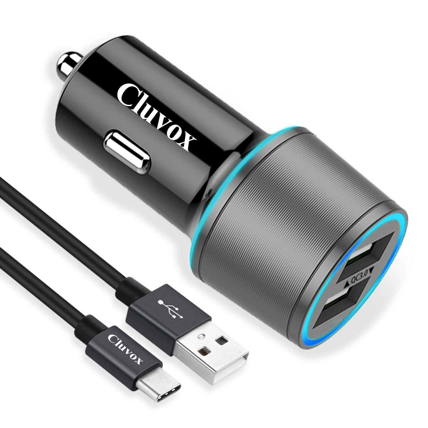 Rapid USB C Car Charger, Compatible for Samsung Galaxy S26/S25 Plus/Ultra/S24/S23/S22/S21/Note 20/10/S20/S10+/S9/A56/A36/A50/A70, Quick Charge 3.0