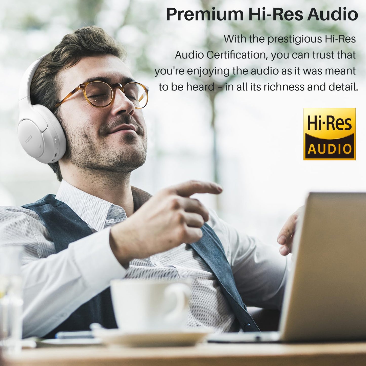 TOZO Hybrid Noise Cancelling Headphones, 90H Playtime Wireless Over Ear Bluetooth Headset, Spatial Audio AI Chat with 5 Mics, Supports Dual…